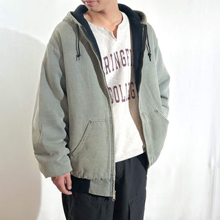 90's "made in USA" KEYSTONE CASUALS BY KEY 裏キルティング フーデッド アクティブタイプ ジャケット