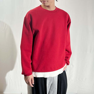 90's "made in USA" Lands' End レッド 無地 スウェット シャツ