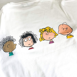 90's "made in USA" changes "BAD HAIR DAY !" peanuts キャラクター 両面プリント Tシャツ