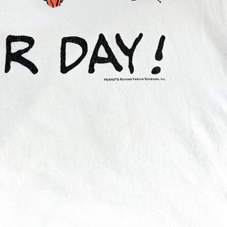90's "made in USA" changes "BAD HAIR DAY !" peanuts キャラクター 両面プリント Tシャツ