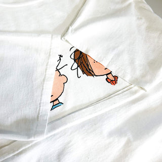 90's "made in USA" changes "BAD HAIR DAY !" peanuts キャラクター 両面プリント Tシャツ