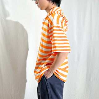 00's FRENCH NAVY ボーダー フーデッド Tシャツ