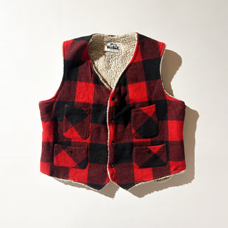 70's wool rich  バッファローチェック ボアベスト