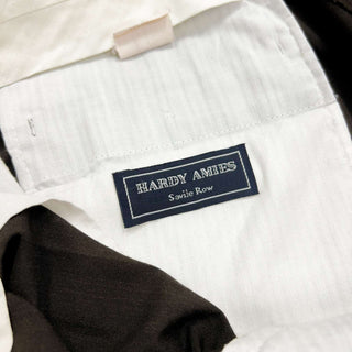 00's HARDY AMIES サマーウール 2タック ワイドスラックス(チャコール)