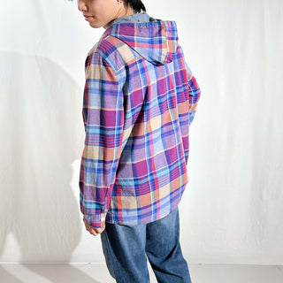 MOSSIMO フーデッド マドラスチェック L/Sシャツ