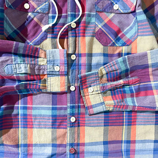 MOSSIMO フーデッド マドラスチェック L/Sシャツ