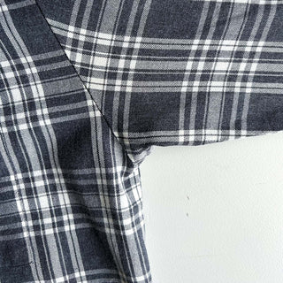 ～90's ブラック×ホワイト チェック L/Sシャツ