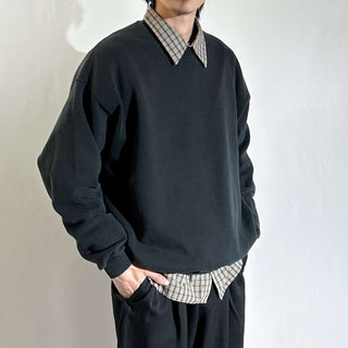 90's "made in USA" JERZEES ブラック 短丈 無地 スウェット シャツ