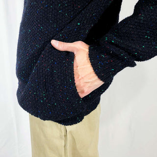 90's〜 ALPS ポケット付 カラーネップ ハーフジップ ニット セーター