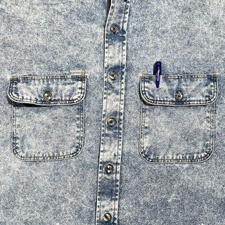 80's "made in USA" Carhartt ケミカルウォッシュ デニム L/Sシャツ