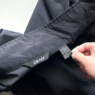 00's DKNY ブラック ナイロン×コットン 比翼 ダブルジップ シェル ジャケット