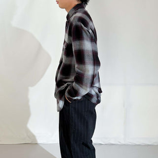 00's GEORGE ボタンダウン オンブレ風  L/Sネルシャツ