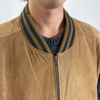 90's～00's FREE COUNTRY 2トーン キルティング レザー ブルゾン ジャケット