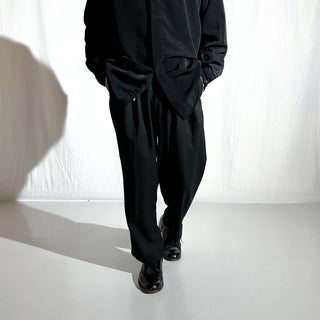 90's～00's "MADE IN DOMINICA" DOCKERS SLATES STAIN DEFENDER ブラック 2タック ワイド スラックス