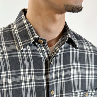 ～90's ブラック×ホワイト チェック L/Sシャツ