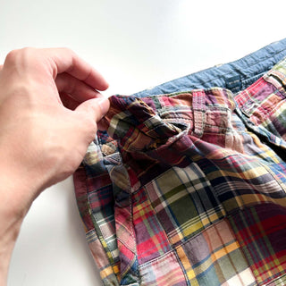 90's～ OLD RALPH LAUREN ドローコード パッチワーク マドラス ワイド ショーツ