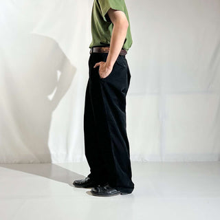 90's～ "made in SINGAPORE" OLD RALPH LAUREN ブラック 2タック コーデュロイ パンツ