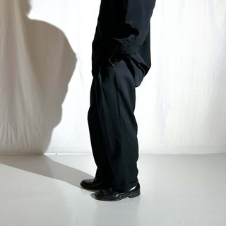 90's～00's "MADE IN DOMINICA" DOCKERS SLATES STAIN DEFENDER ブラック 2タック ワイド スラックス