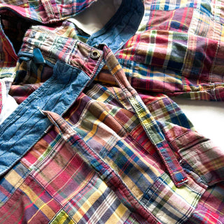 90's～ OLD RALPH LAUREN ドローコード パッチワーク マドラス ワイド ショーツ