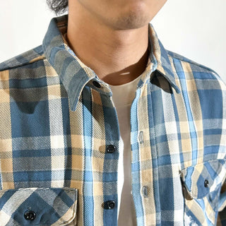 80's "made in USA" FIVE BROTHER ボロ チェック L/Sネルシャツ