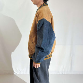 90's～00's FREE COUNTRY 2トーン キルティング レザー ブルゾン ジャケット