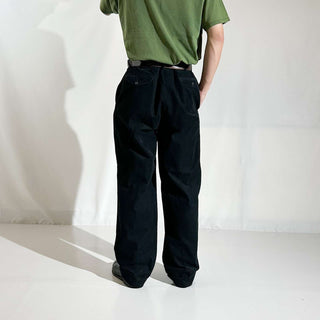 90's～ "made in SINGAPORE" OLD RALPH LAUREN ブラック 2タック コーデュロイ パンツ