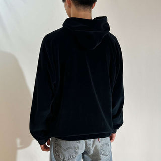 00's NAUTICA ブラック ベロア スウェット パーカ