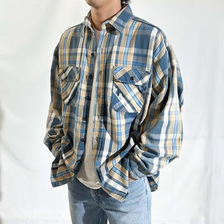 80's "made in USA" FIVE BROTHER ボロ チェック L/Sネルシャツ