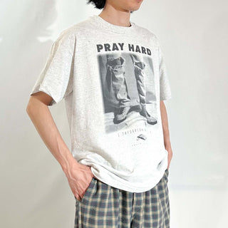 90's "made in USA" anvil ""PRAY HARD" ジーザス プリント Tシャツ