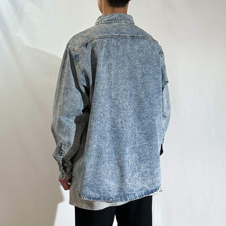 80's "made in USA" Carhartt ケミカルウォッシュ デニム L/Sシャツ