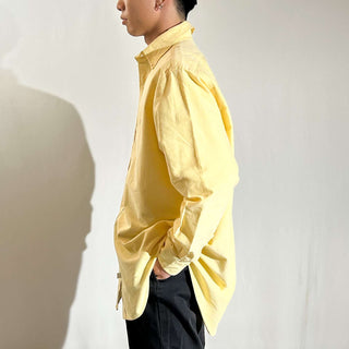 90's～ OLD RALPH LAUREN クリームイエロー ボタンダウン L/Sシャツ