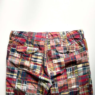 90's～ OLD RALPH LAUREN ドローコード パッチワーク マドラス ワイド ショーツ