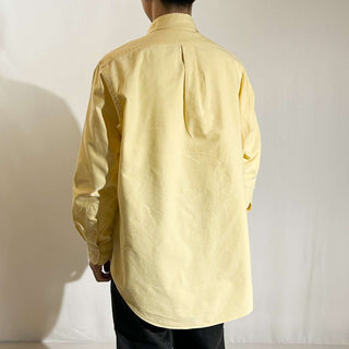 90's～ OLD RALPH LAUREN クリームイエロー ボタンダウン L/Sシャツ