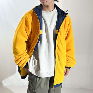 00's NIKE ナイロン×フリース フーデッド リバーシブル ライン シェル ジャケット