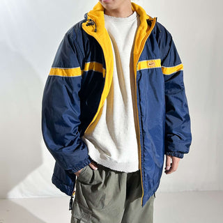 00's NIKE ナイロン×フリース フーデッド リバーシブル ライン シェル ジャケット