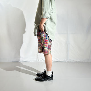 90's～ OLD RALPH LAUREN ドローコード パッチワーク マドラス ワイド ショーツ