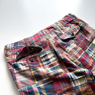 90's～ OLD RALPH LAUREN ドローコード パッチワーク マドラス ワイド ショーツ