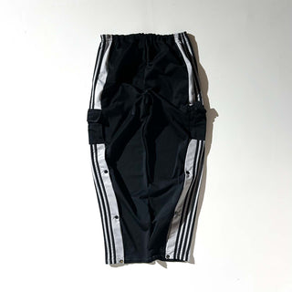 90's～00's GENERATION ONE ブラック×グレー ドローコード カーゴタイプ スナップ トラック パンツ