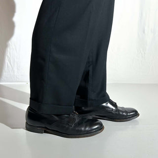 90's～00's "MADE IN DOMINICA" DOCKERS SLATES STAIN DEFENDER ブラック 2タック ワイド スラックス