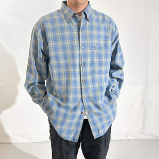 00's Arizona オンブレ風 チェック ボタンダウン L/Sシャツ