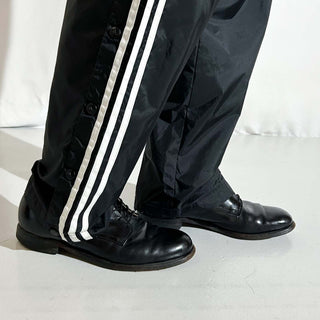 90's adidas team ブラック ドローコード スナップ パンツ