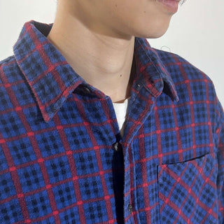 00's PURITAN レギュラーカラー チェック プリント ネル L/Sシャツ
