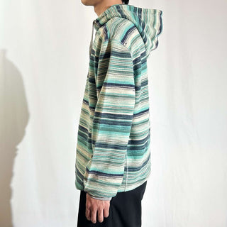 90's～00's リバーシブル マルチボーダー×グレー スウェット パーカ