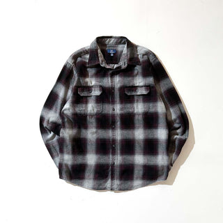 00's GEORGE ボタンダウン オンブレ風  L/Sネルシャツ