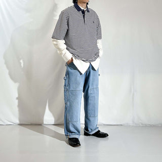 90's～ POLO GOLF RALPH LAUREN "Pima cotton" ボーダー S/Sポロシャツ