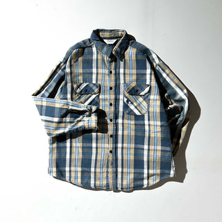 80's "made in USA" FIVE BROTHER ボロ チェック L/Sネルシャツ