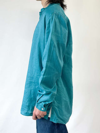 Burlingtons' ネールカラー リネン L/S シャツ