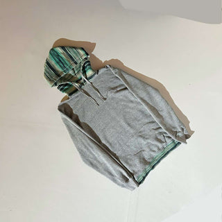 90's～00's リバーシブル マルチボーダー×グレー スウェット パーカ