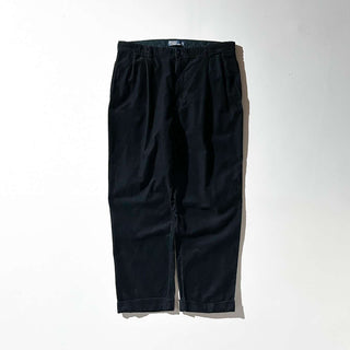 90's～ "made in SINGAPORE" OLD RALPH LAUREN ブラック 2タック コーデュロイ パンツ