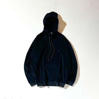 00's NAUTICA ブラック ベロア スウェット パーカ